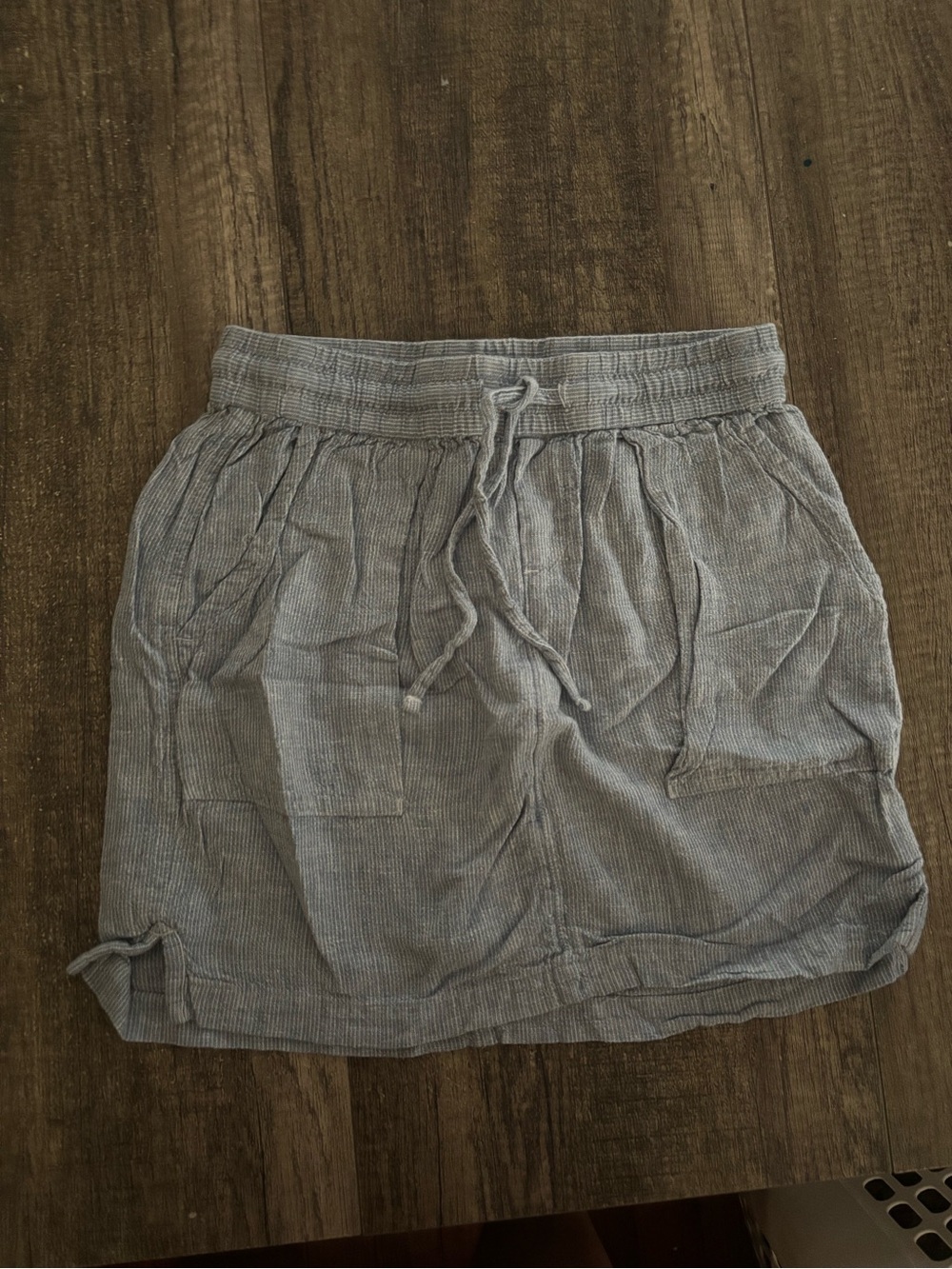 Old Navy Blue Striped Knit Drawstring Skirt